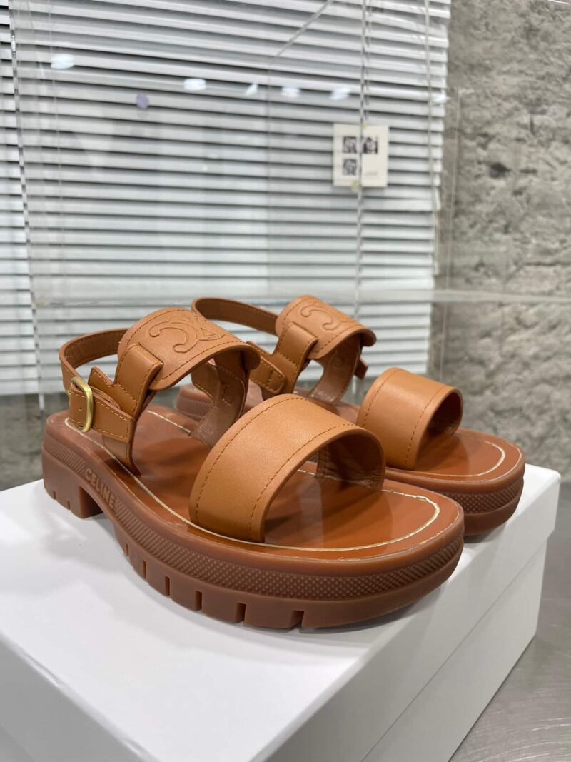 Alternative view of Celine Clea Triomphe Sandal In Calfskin Vegetal Tanning 352473778C04Lu