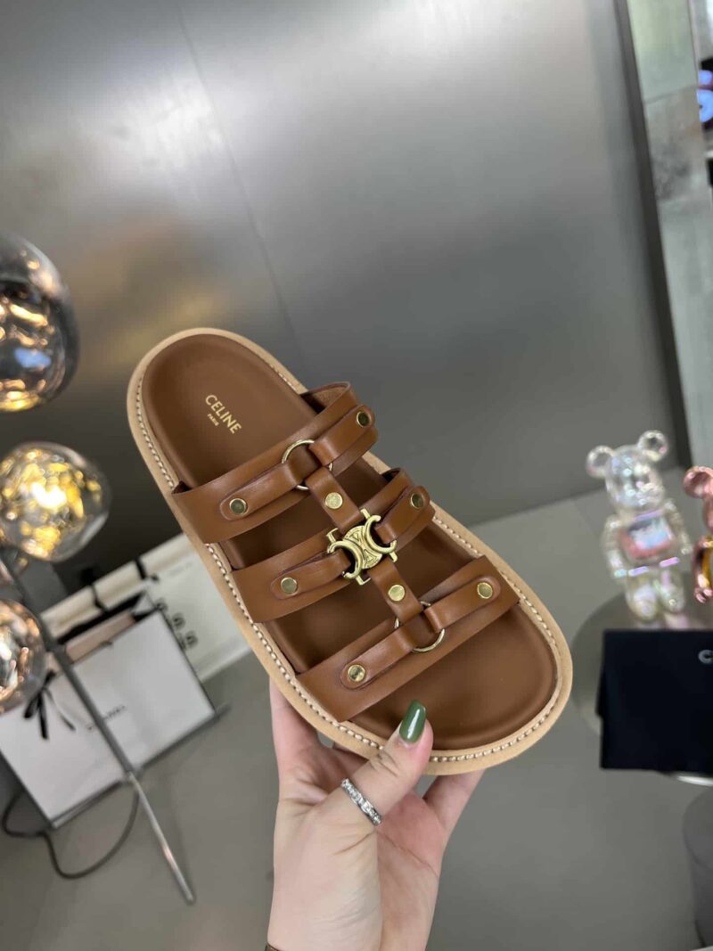 Alternative view of Celine Slides Tippi In Vegetal Brown 352343766C 04Lu