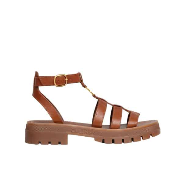 Celine Clea Triomphe Gladiator Chunky Sandal In Calfskin Vegetal Tanning 352463778C04Lu
