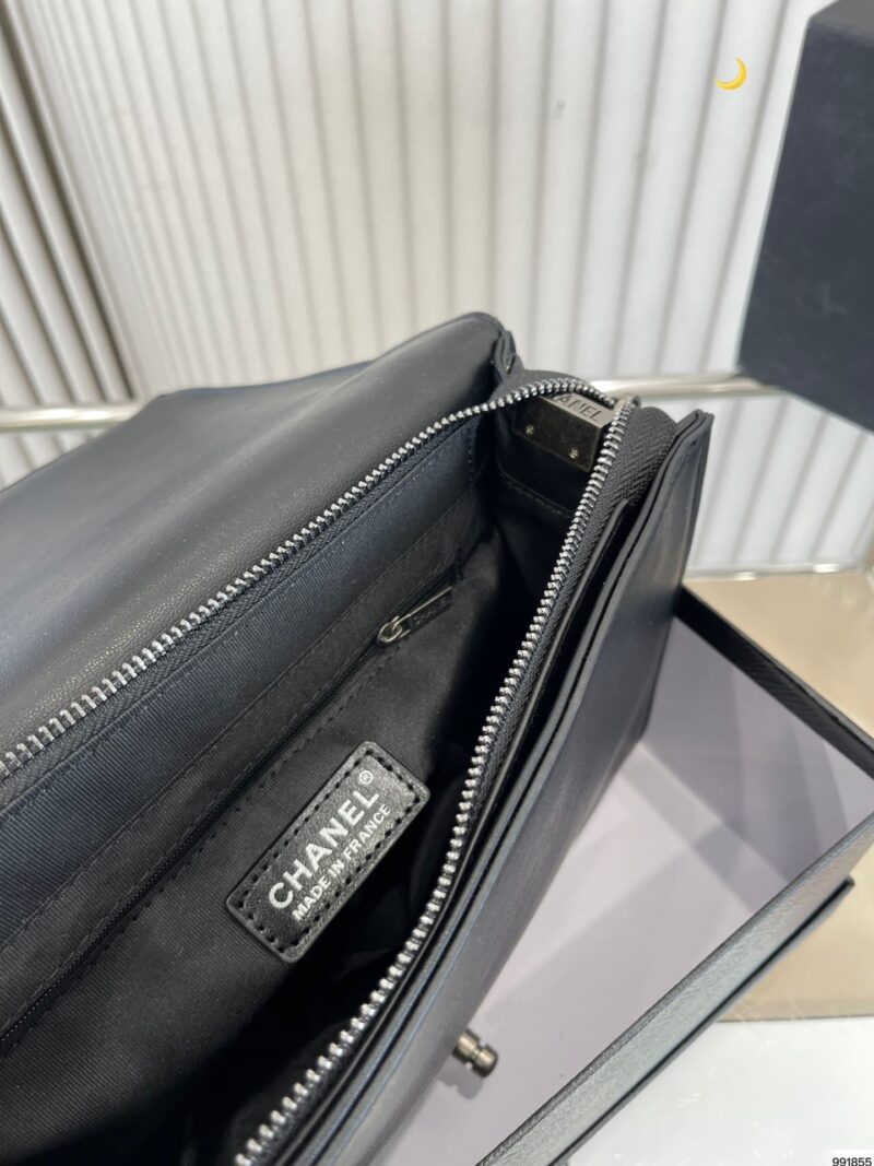 Alternative view of Chanel Boy Reverso Flap Bag With Chain Details Black 28Cm