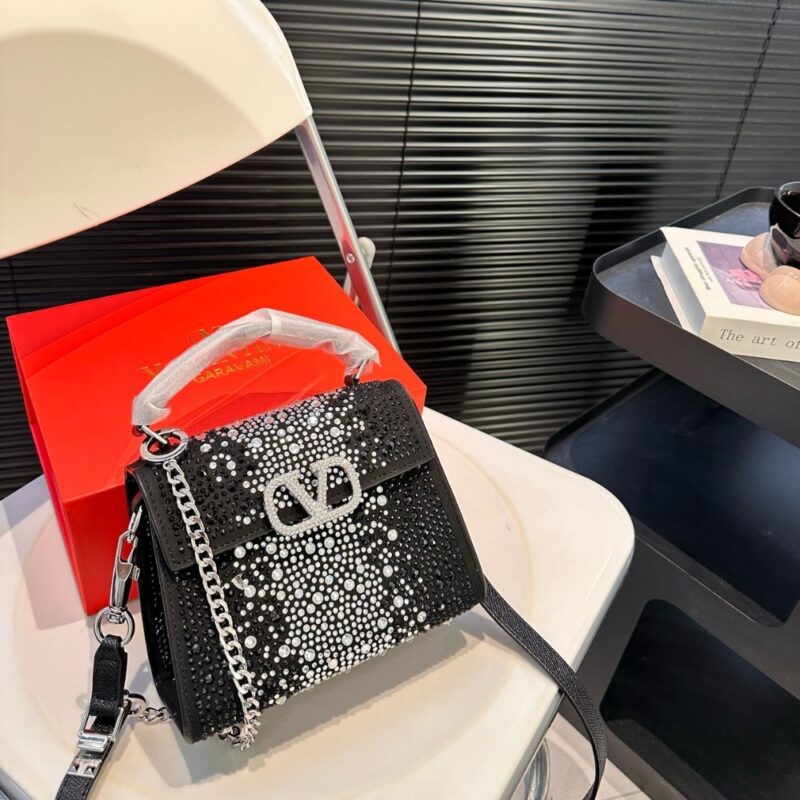 Alternative view of Valentino Garavani Mini Vsling Handbag With Sparkling Embroidery Black 19Cm
