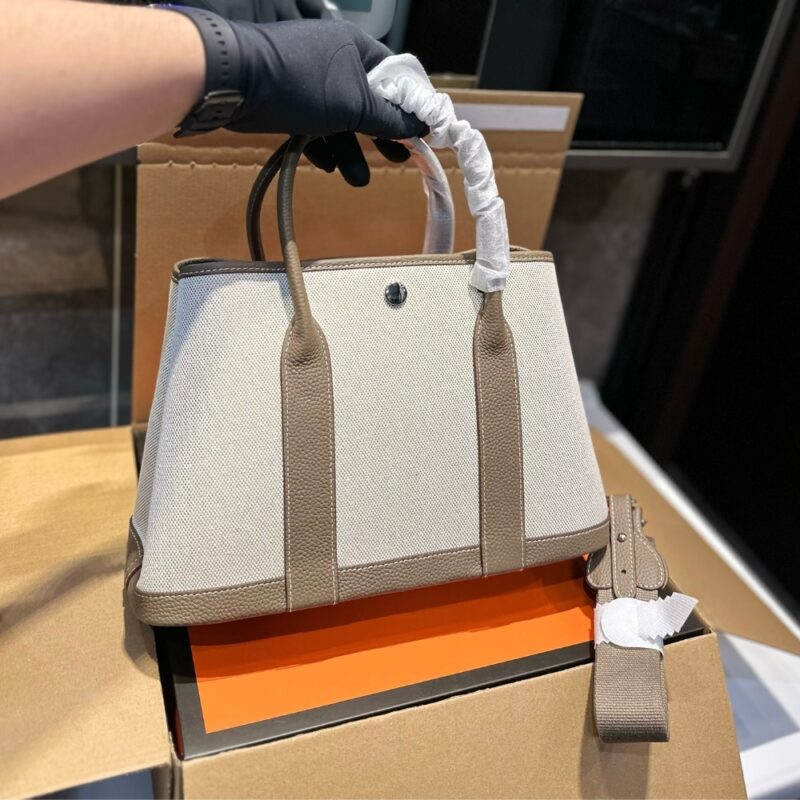 Alternative view of Hermes Garden Party 30 Handbag Canvas Etoupe 30Cm
