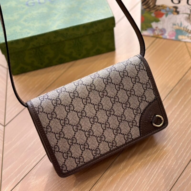 Alternative view of Gucci Gg Emblem Super Mini Shoulder Bag Black 20Cm 820688 Fad6L 9741