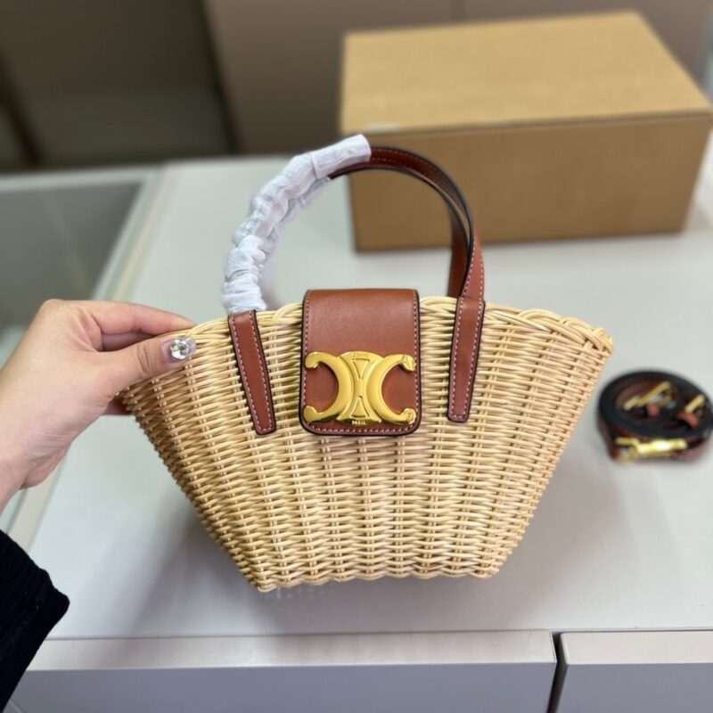 Alternative view of Celine Teen Couffin In Wicker And Natural Leather Tan 14Cm 116572Fwe 02Nt