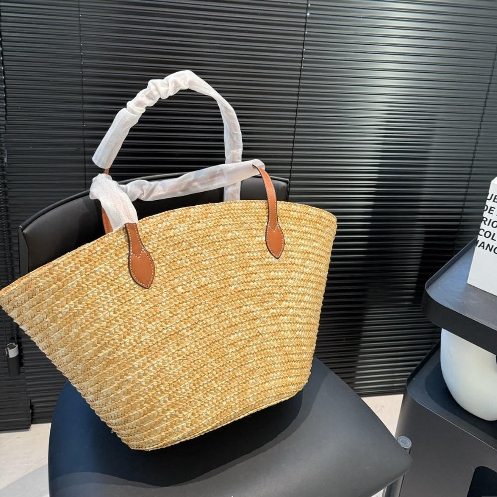 Gucci Medium Straw Tote With Patch Natural 27Cm 779530 9AAE9 9541 - Image 3