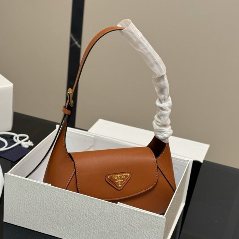 Alternative view of Prada Triangle Logo Shoulder Bag Caramel 24Cm