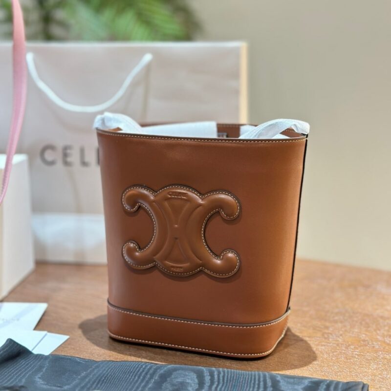 Alternative view of Celine Small Bucket Cuir Triomphe In Smooth Tan 17Cm 113783Du3 04Lu