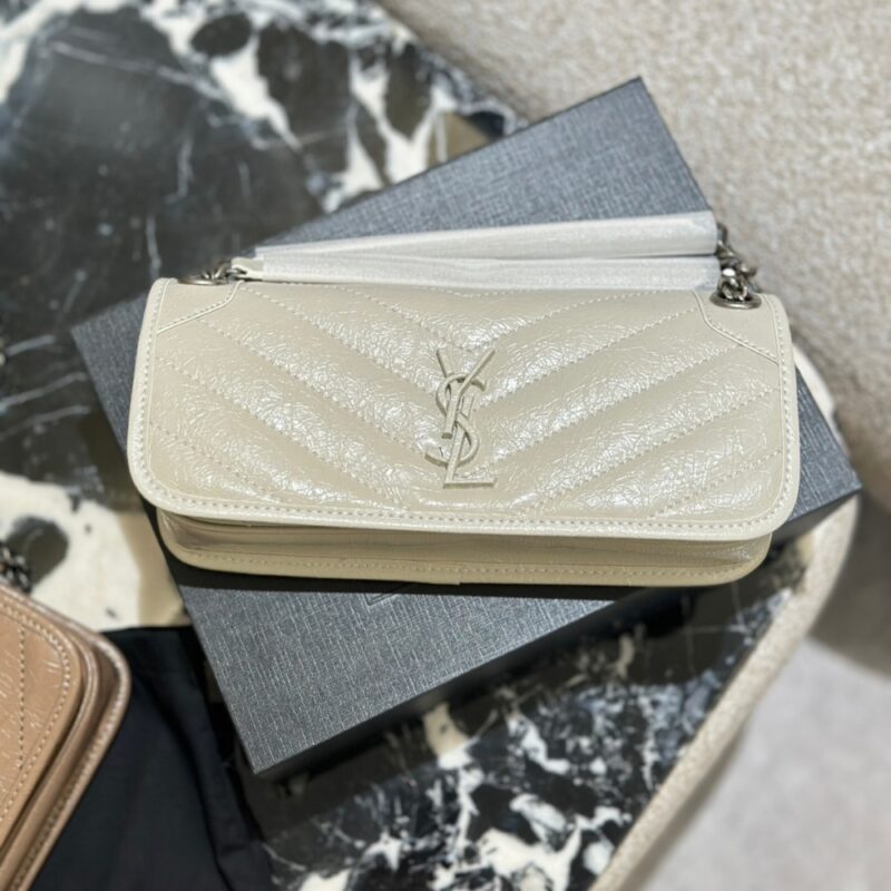 Alternative view of Saint Laurent Mini Matelasse Monogram Niki Bag White 26Cm