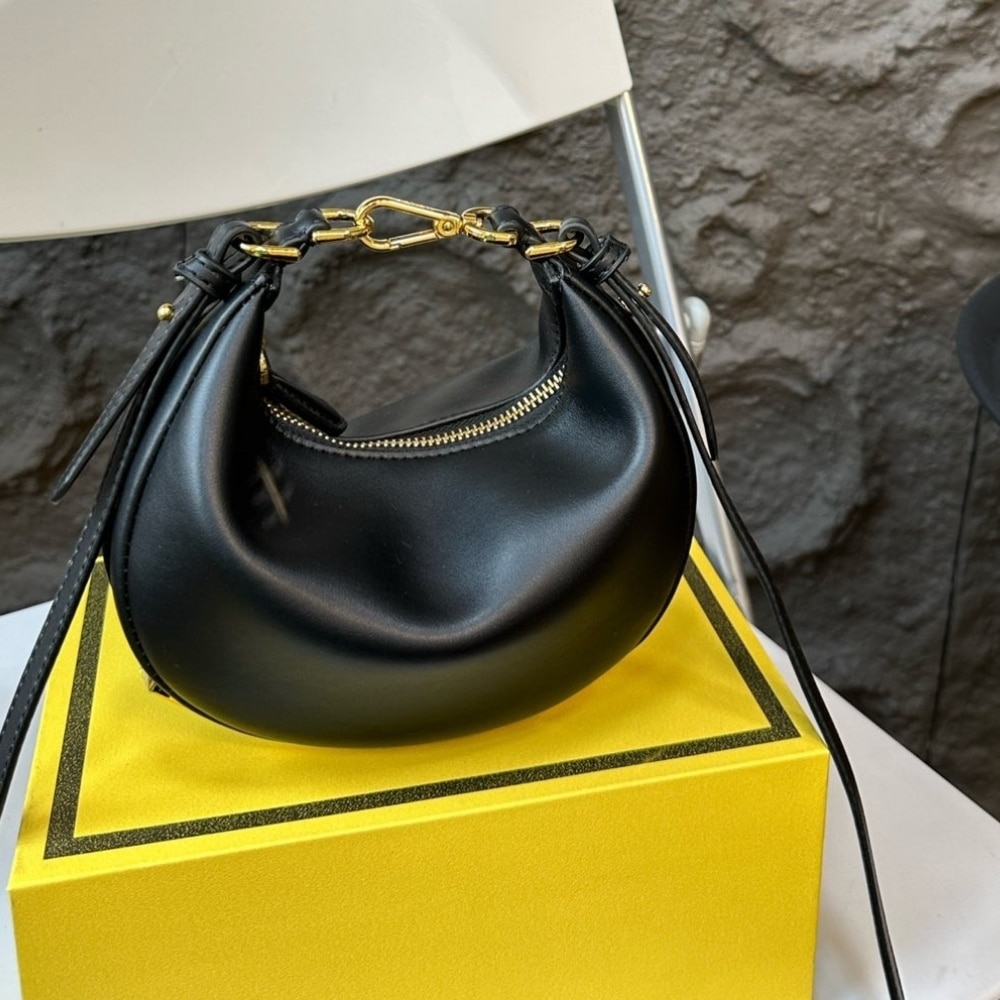 Fendi Fendigraphy Mini Leather Bag Black 20Cm 8BS081A5DYF1HEJ - Image 2