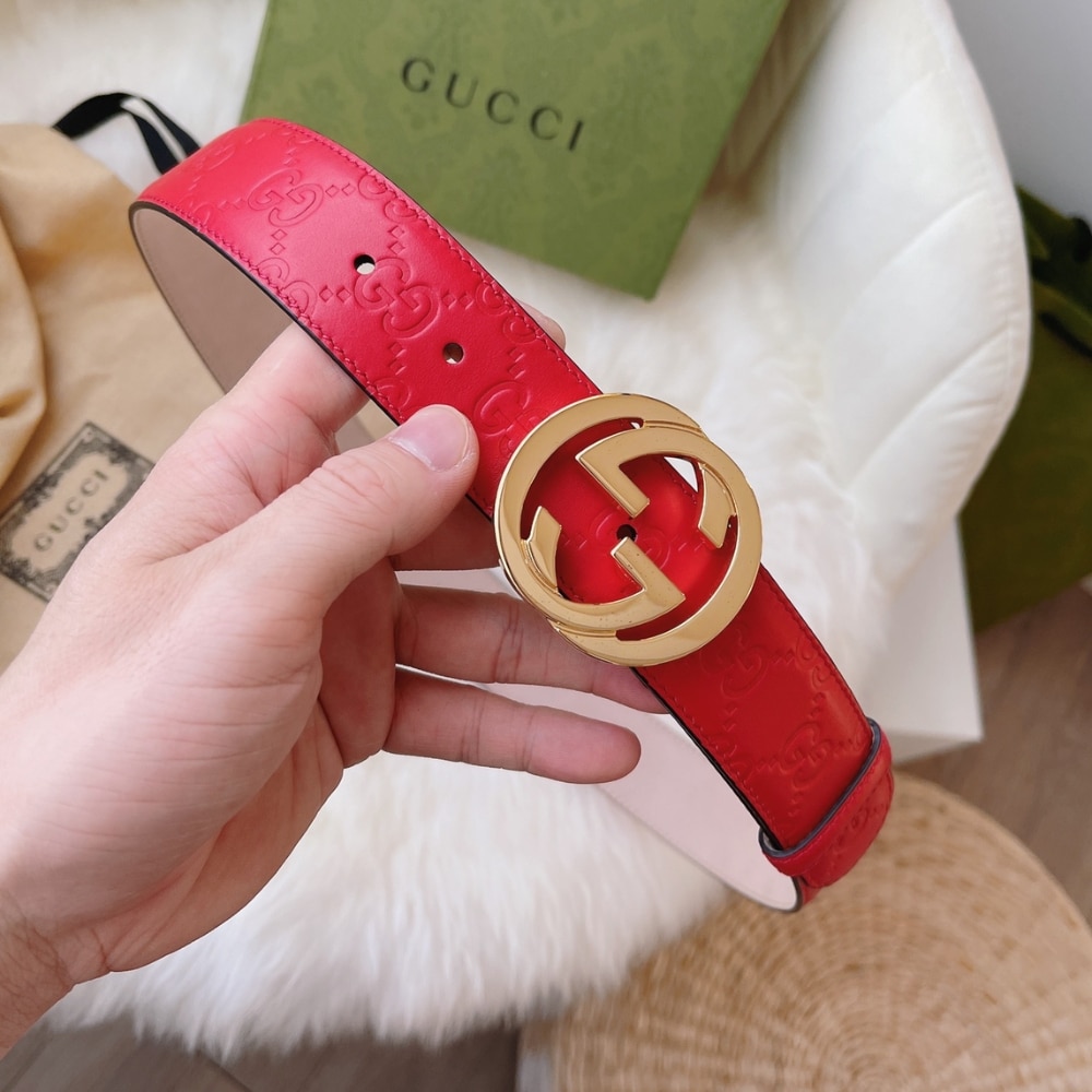 GIFT SET: GUCCI GG MILANO BAG RED & MONOGRAM BELT RED - Image 5