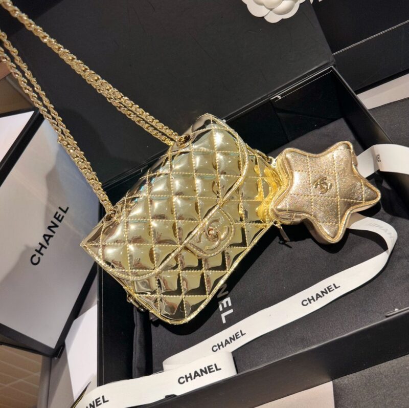 Alternative view of Chanel Mini Flap Bag Star Coin Purse Yellow Gold 20Cm As4646 B14873 Nt671