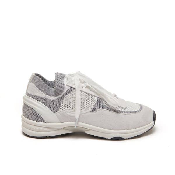 Chanel Cruise Sock Sneakers White Gray
