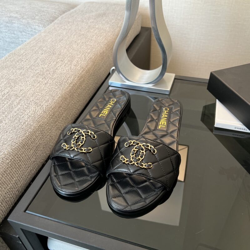 Alternative view of Chanel 23P Quilted Cc Chain Mule Sandal Black G39954 X56940 94305