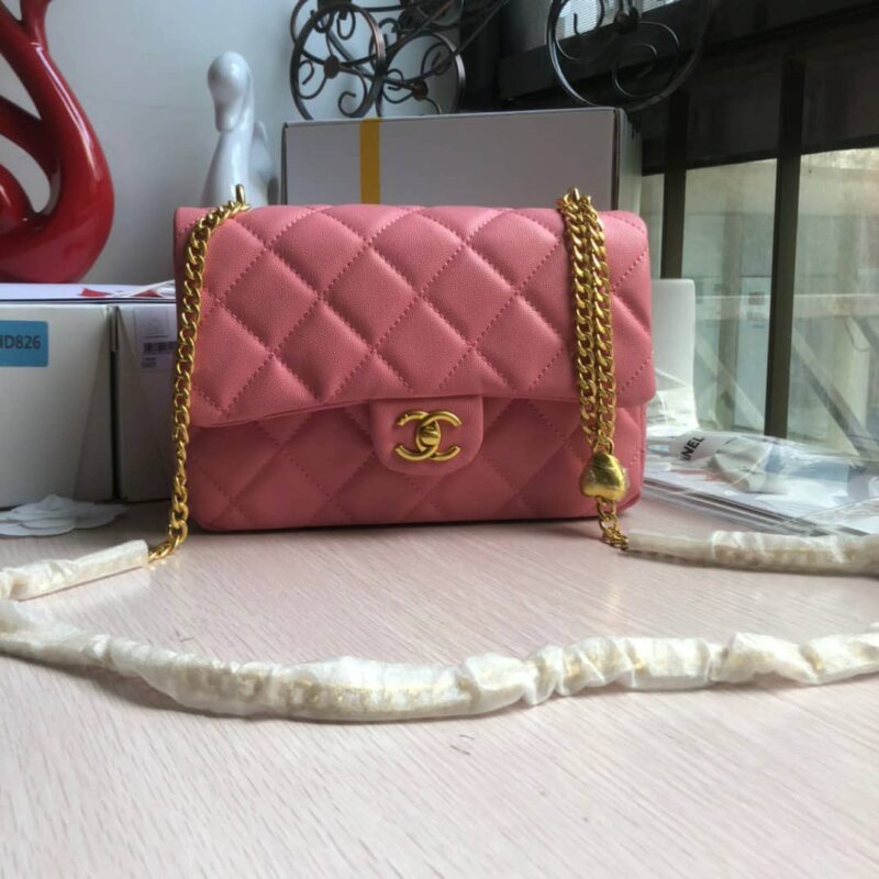 Alternative view of Chanel Flap Bag With Heart Charm Pink 24Cm