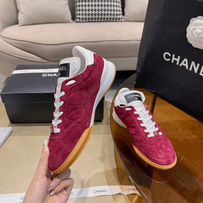 Alternative view of Chanel Sneakers Suede Goatskin Red G45335 B14498 Ns323