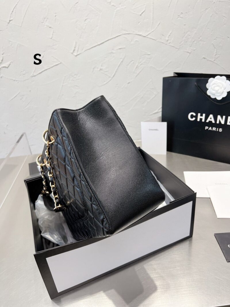 Alternative view of Chanel Grand Shopping Tote Bag Black Caviar 34Cm