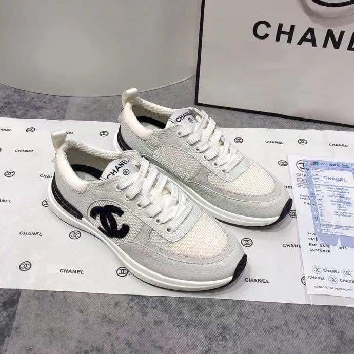 Alternative view of Chanel Mesh Suede Sneaker White Black G37492 Y55236 10601