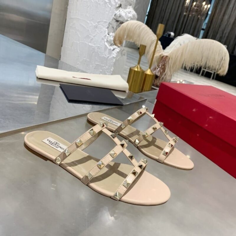 Alternative view of Valentino Garavani Rockstud Flat Slide Sandal Beige 5W2S0C49Vod P45