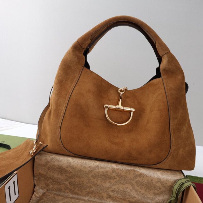 Alternative view of [Super Vip 1:1] Gucci Softbit Maxi Shoulder Bag Brown Suede 46Cm ‎837466 Aaflb 2118