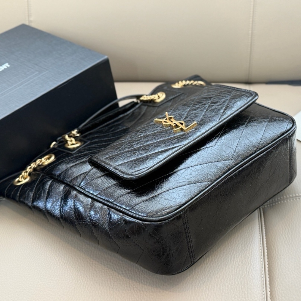Saint Laurent Niki Small Shopping In Vintage Black Leather 30Cm 8622950EN071000 - Image 4