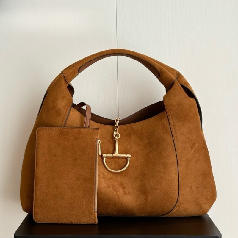 Alternative view of Gucci Softbit Maxi Shoulder Bag Brown Suede 46Cm 837466 AAFLB 2118