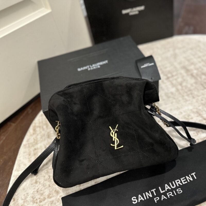 Alternative view of Saint Laurent Jamie Shoulder Pouch In Suede Black 26Cm
