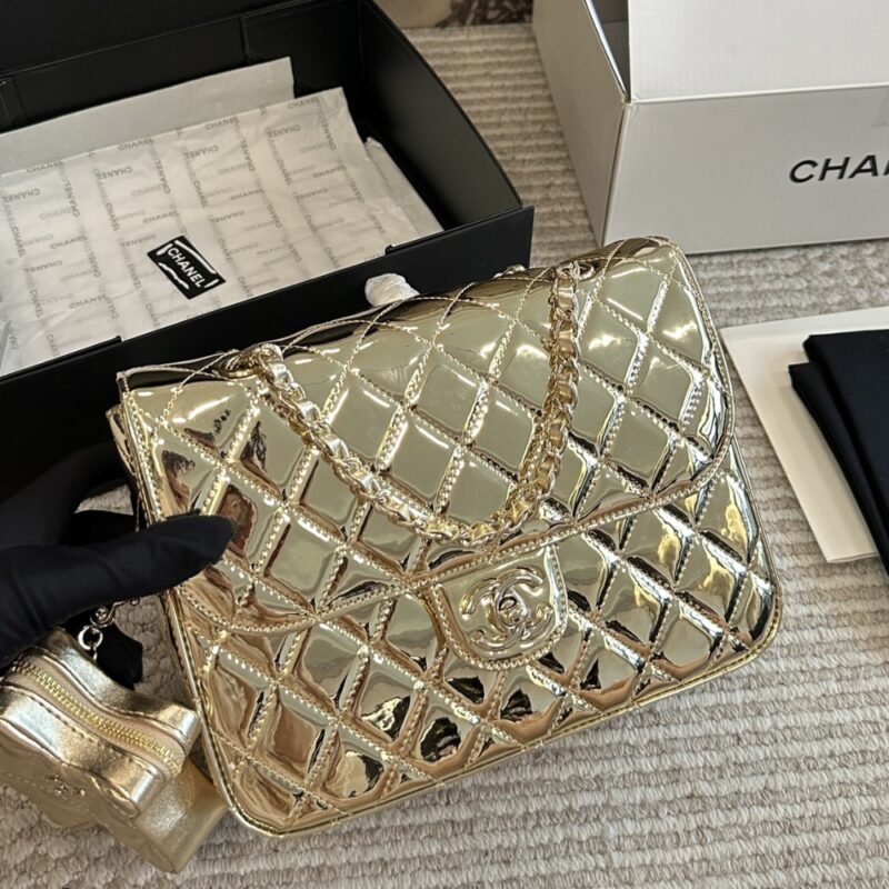 Alternative view of Chanel Backpack And Star Coin Purse Metallic Mirror Gold 23Cm As4649 B14873 Nt671