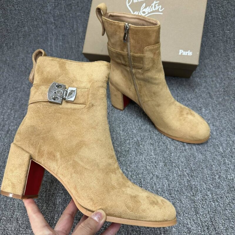 Alternative view of Christian Louboutin Booty Lock 70 Boots Beige 1250326F486