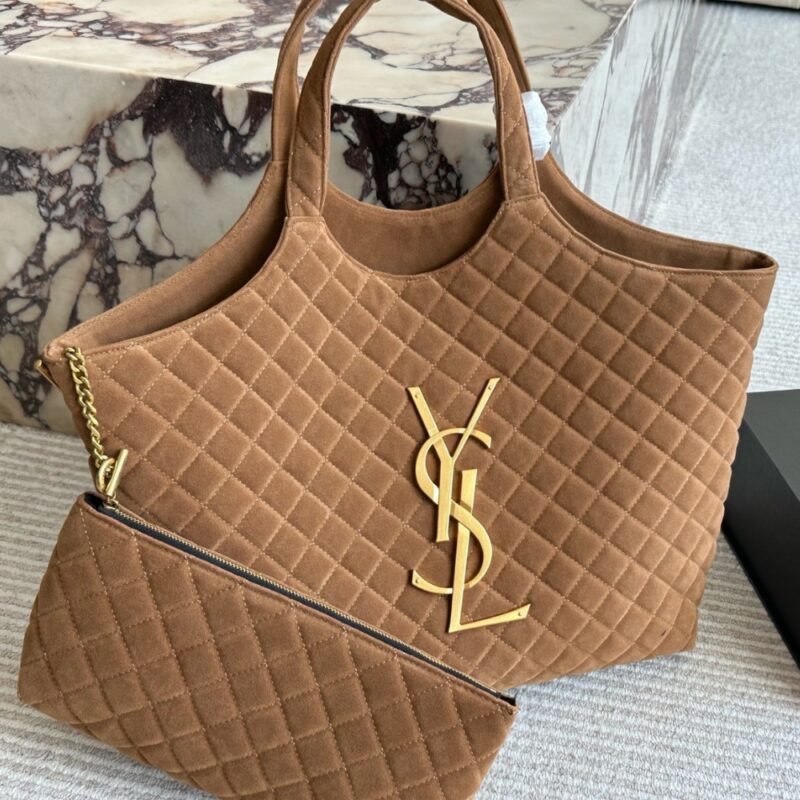 Alternative view of Saint Laurent Large Tote Bag In Suede Brown 36Cm