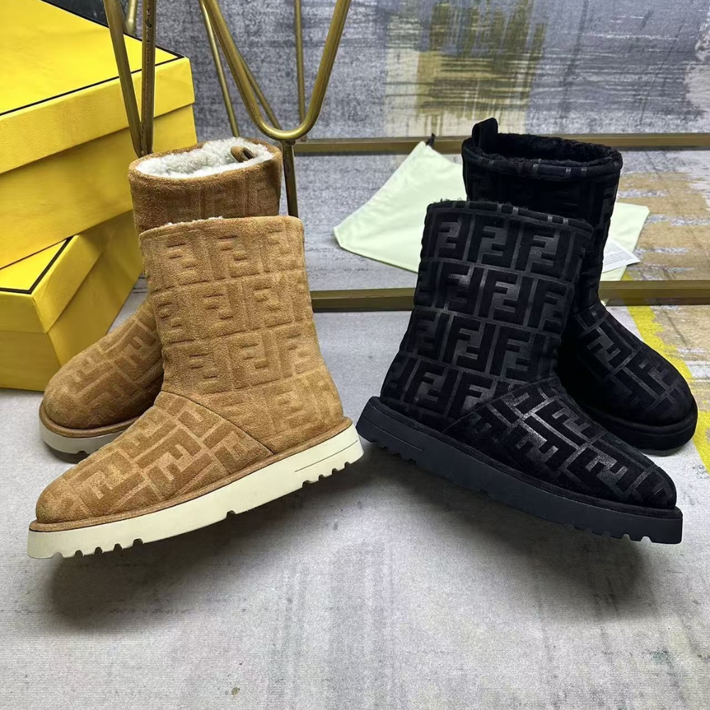 Fendi Apres Chic Brown Ff Chamois Low Boots 8T8606Asa1F0C23 - Image 7