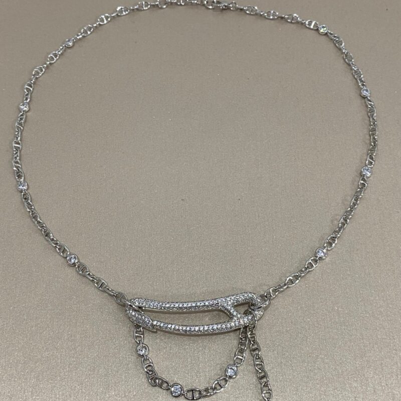 Alternative view of Hermes Chaine Dancre Punk Necklace Silver