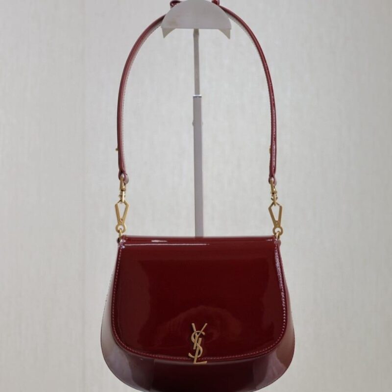 Alternative view of [Super Vip 1:1] Saint Laurent Mini Voltaire Top Handle Bag In Patent Leather Dark Red Wine 21Cm 800846Bmiiw6413