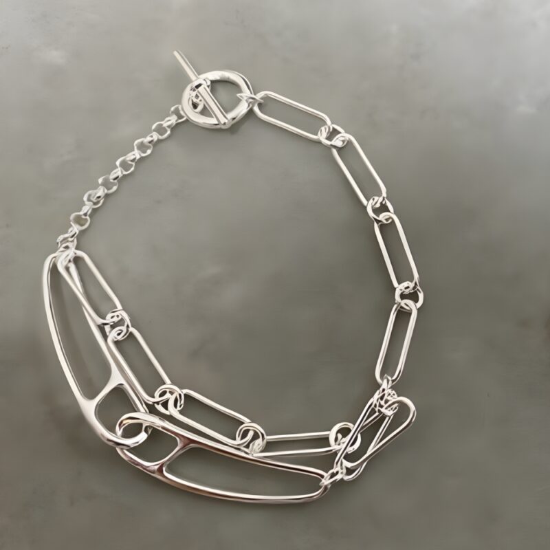 Alternative view of Hermes Chaine Dancre Punk Bracelet Silver H122400B 00Sh
