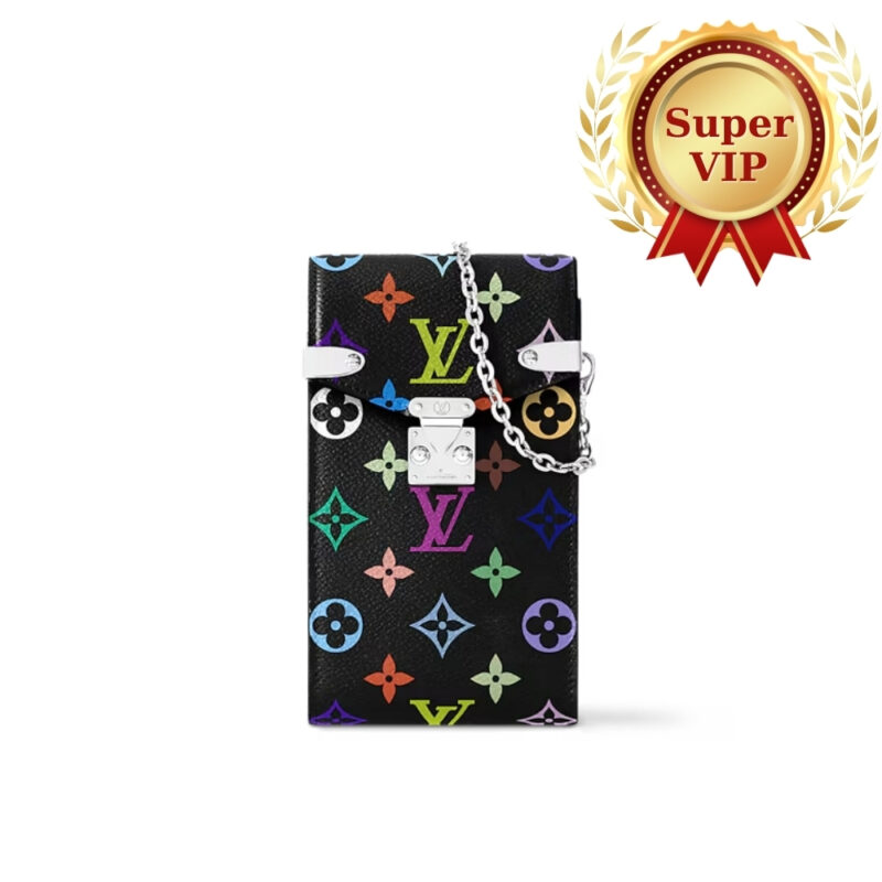 [Super Vip 1:1] Louis Vuitton X Takashi Murakami Phone Pouch Métis Black 17Cm M14098
