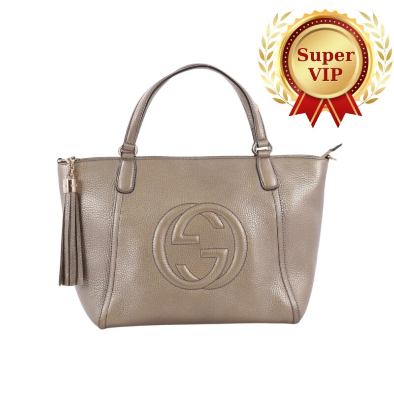 [Super Vip 1:1] Gucci Soho Small Top Handle Bag Beige 35Cm