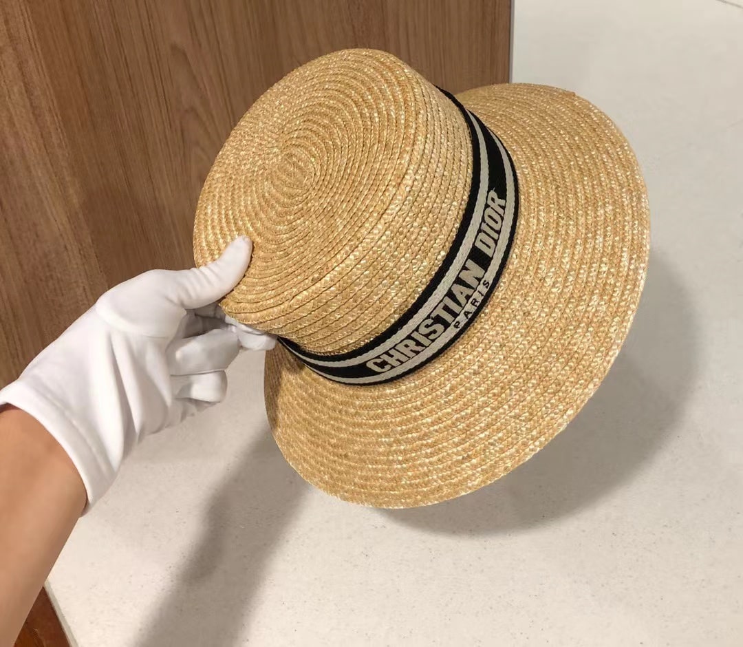 GIFT SET: DIOR MEDIUM LADY WICKER NAVY BLUE & BOBBY BRIM BLACK HAT - Image 9