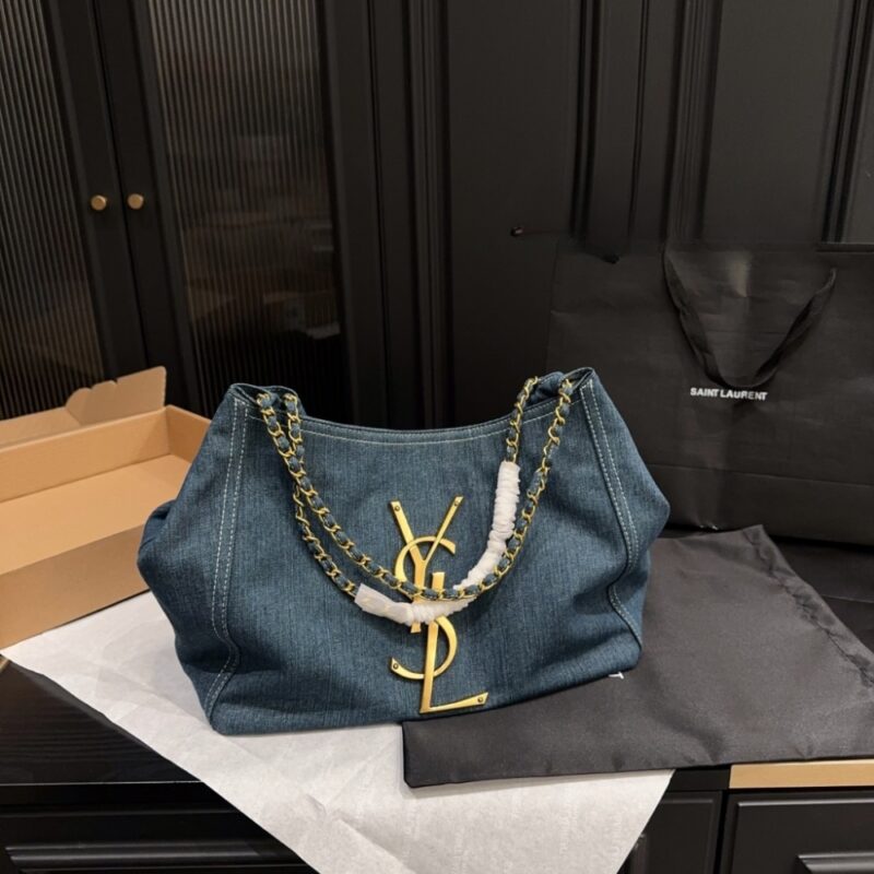 Alternative view of Saint Laurent Chain Hobo Bag Denim Blue 30cm