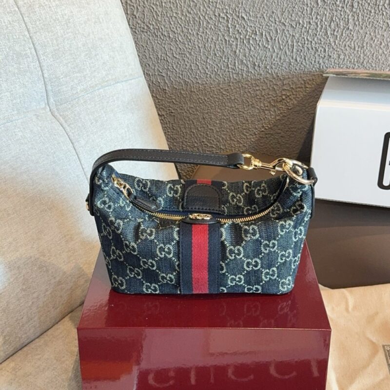 Alternative view of Gucci Vanity Mini Bag Blue And White GG Denim 19cm