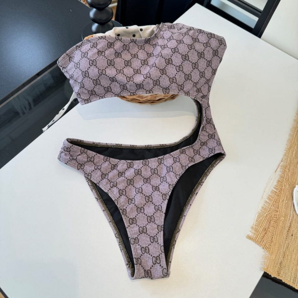 Gucci GG Stretch Jersey Swimsuit Dark Grayish Purple - Image 4