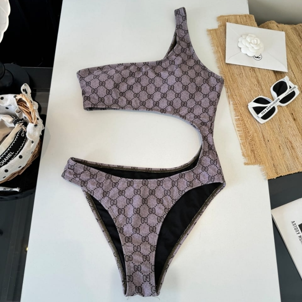 Gucci GG Stretch Jersey Swimsuit Dark Grayish Purple - Image 3