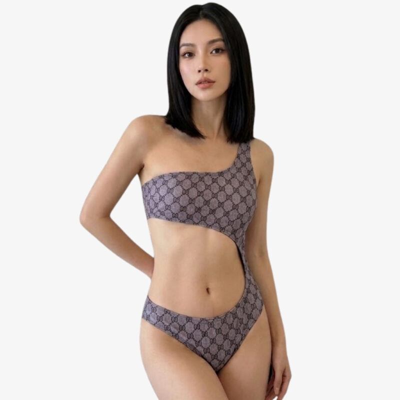 Alternative view of Gucci GG Stretch Jersey Swimsuit Dark Grayish Purple