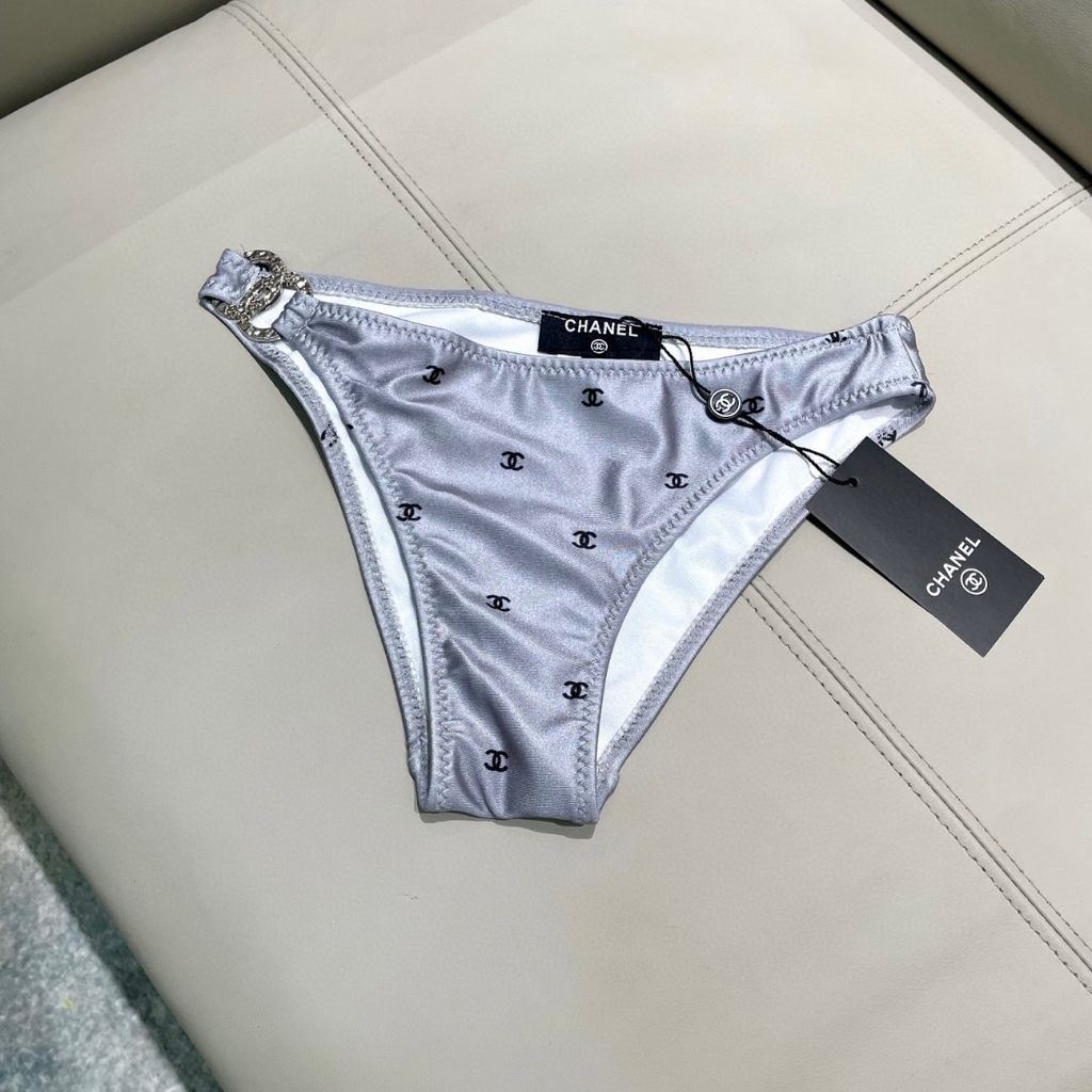 Chanel CC Logo Bikini Set Light Grey - Image 7