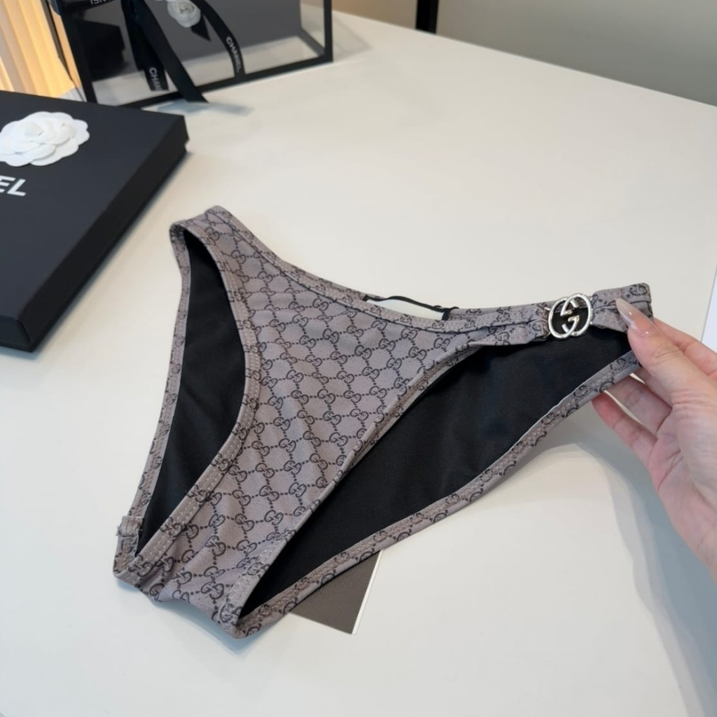 Gucci Printed GG Stretch Jersey Bikini Dark Grayish Purple - Image 6