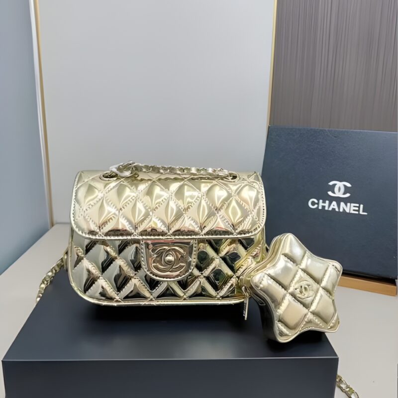 Alternative view of Chanel Mini Flap Bag Star Coin Purse Yellow Gold 21Cm AS4646 B14873 NT671