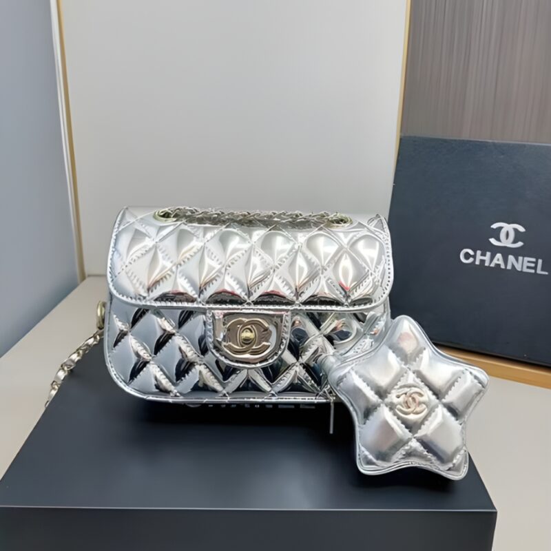 Alternative view of Chanel Mini Flap Bag Star Coin Purse Silver 21Cm AS4648 B14873 NT666