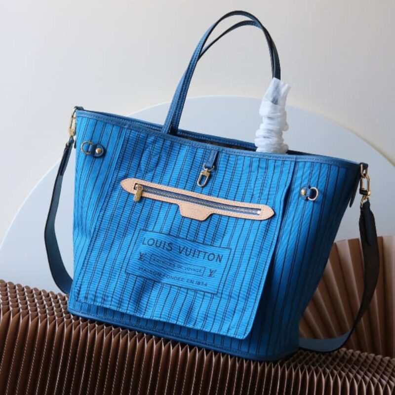 Alternative view of [Super Vip 1:1] Louis Vuitton Neverfull Bandoulière Inside Out MM Bleu Gastonb 31Cm M13753