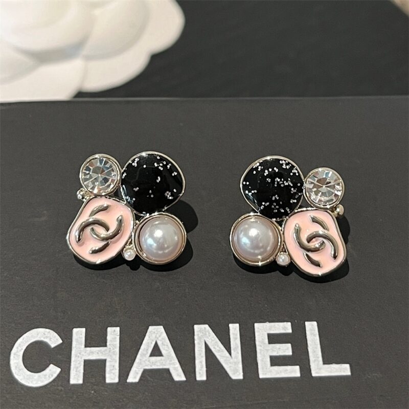 Alternative view of Chanel Resin Pearl And Sparkling Crystal Silver Earrings ABG633 B22459 U4652