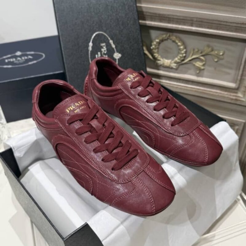 Alternative view of Prada Montecarlo Re Edition 2005 Antiqued Nappa Leather Sneakers Burgundy 4E1165 EFX F0007 F G000
