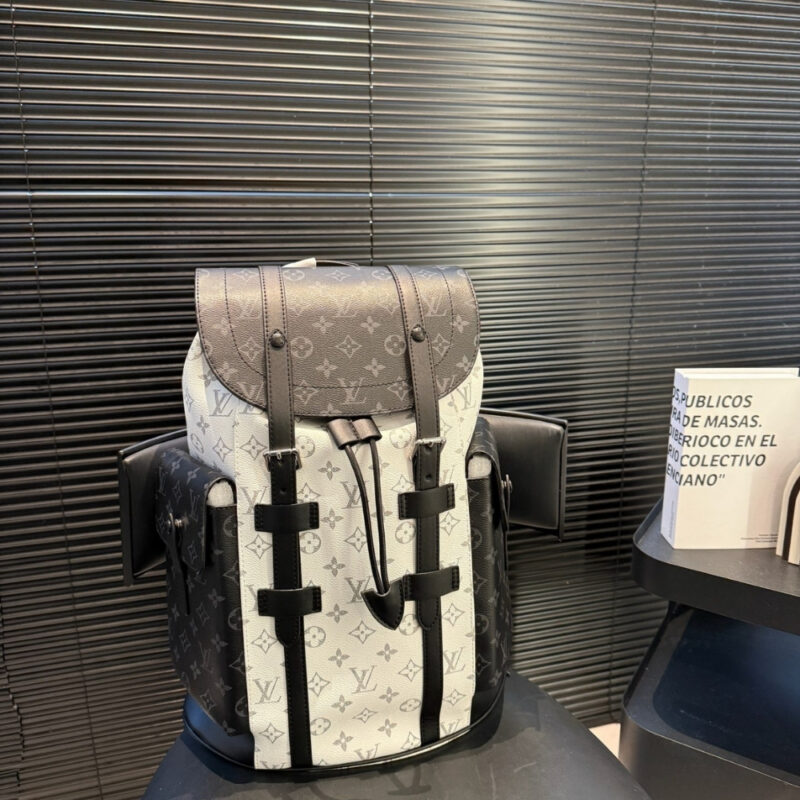 Alternative view of Louis Vuitton Christopher PM Backpack Monogram Eclipse Black White 42Cm
