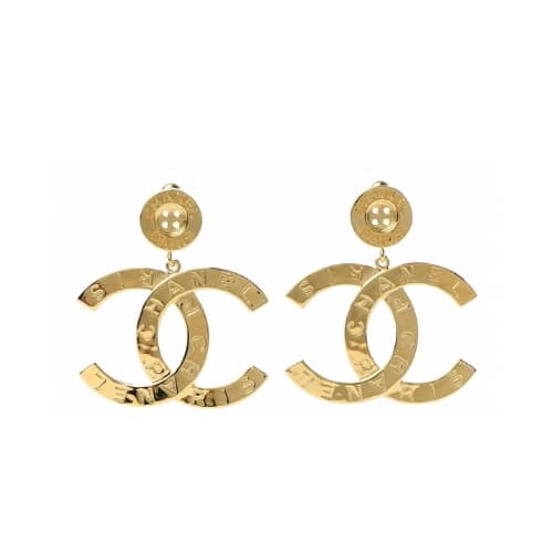Chanel Paris Button Earrings